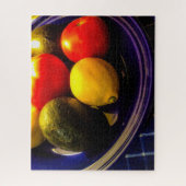 Bol bleu de Puzzle de fruits (Vertical)