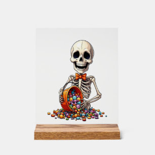 Bol de bonbons squelette Halloween