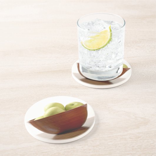 Bol de Dessous de verre de grès de pommes (Côté)