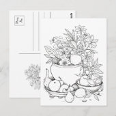 Bol de Fruits Plantes carte postale peignable (Devant / Derrière)