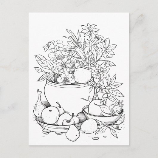 Bol de Fruits Plantes carte postale peignable (Devant)