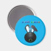 Bol de pelouse Lapin de Pâques, Aimant de réfrigér (Recto/Verso)