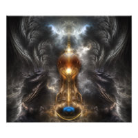 Bol Van Licht Fractale Kunst Foto Afdruk