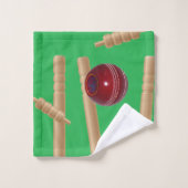 Bol Vert Au Motif De Cricket, Ensemble De Serviett (Gant de toilette)