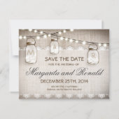 bolap en mason jar slaan datumkaarten op save the date (Voorkant)