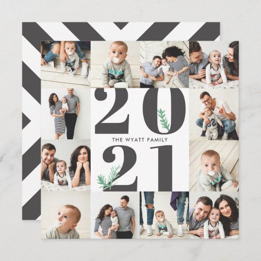 Bold 2018 Nouvel An sans coutures 12 Carte photo (Devant / Derrière)