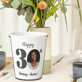 Bold 30th Birthday Party Photo Papieren Bekers