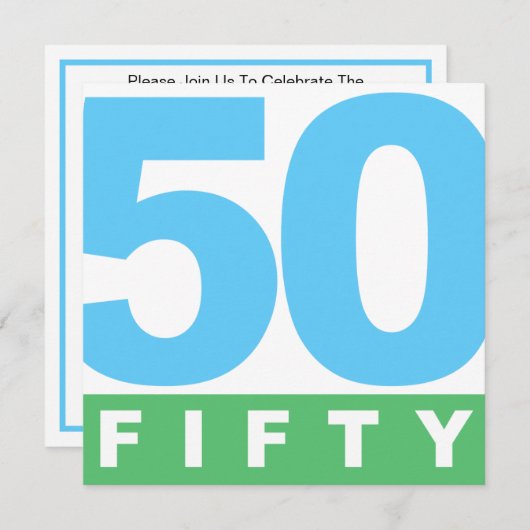 BOLD 50th Anniversary Party Invitations (Devant / Derrière)