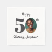 Bold 50th Birthday Party Photo Servet (Voorkant)