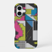 Bold 80s Abstract Geometric Pattern iPhone 16 Hoesje (Achterkant)