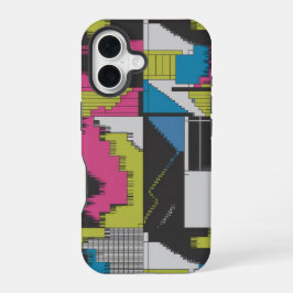 Bold 80s Abstract Geometric Pattern iPhone 16 Hoesje
