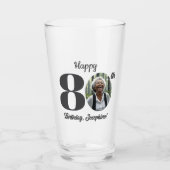 Bold 80th Birthday Photo Glas (Voorkant)