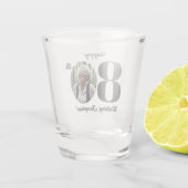 Bold 80th Birthday Photo Shot Glas (Achterkant)