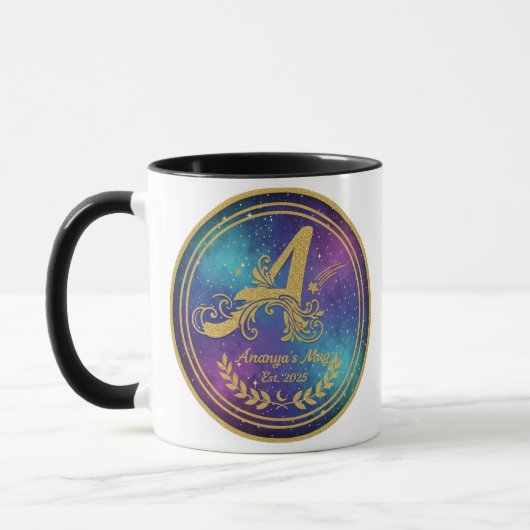 Bold 'A' Monogram Mug - Ananya's Est. 2025 Persona (Gauche)