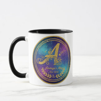 Bold 'A' Monogram Mug - Ananya's Est. 2025 Persona Mok