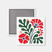 Bold Abstract Floral Magnet with Poppy Motif (Recto/Verso)