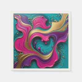 Bold Abstract Heart Swirl – Modern Colorful Art Servet