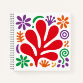 Bold Abstract Notebook Floral Matisse Style Notitieboek (Voorkant)