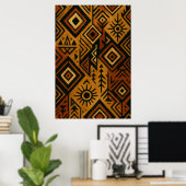 Bold African Pattern Poster – Tribal-Inspired (Bureau à domicile)