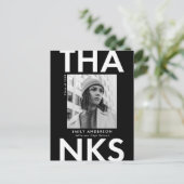 Bold Afstudeerder Black Foto Afstuderen Hartelijk  Briefkaart (Staand voorkant)