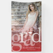 Bold AFSTUDEERDER Red Ombre Overlay Foto Afstudere Spandoek (Verticaal)