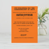 Bold Amber Celebration of Life Invitation (Debout devant)