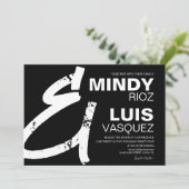 BOLD AMPERSAND Grunge Script Black Weddenschap Kaart (Staand voorkant)