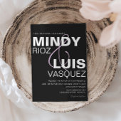 BOLD AMPERSAND Script Black Pink Wedding Invitatio Kaart