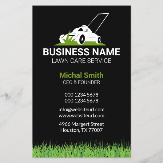 Bold and Professional Lawn Care mowing Flyer (Voorkant)