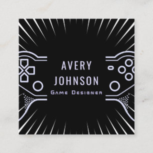 Bold Artsy Video Gaming Game Testing Joypad Modern Vierkante Visitekaartje