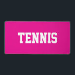 Bold Athletic Fun White TENNIS Text On Bright Pink<br><div class="desc">This sporty bold design features white athletic text against bright pink background.  The colors and text in this design can be personalized.</div>