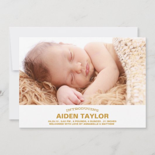 Bold Baby Birth kondiging Aankondiging (Voorkant)