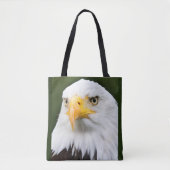 Bold Bald Eagle Head Patriottische Canvas tas (Voorkant)