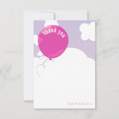 BOLD BALLON dank u notitie paarse lucht roze Kaart (Voorkant)