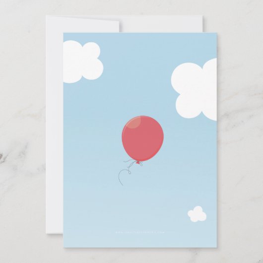 BOLD BALLOON fête d'anniversaire invitation bleu c (Dos)