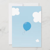 BOLD BALLOON fête d'anniversaire invitation bleu c (Dos)