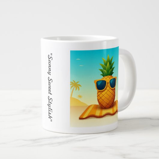 "Bold Beach Mood" Extra Grote Beker (Voorkant rechts)