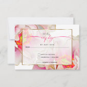 Bold Beauful Scarlet Peony RSVP Kaartje (Voorkant)