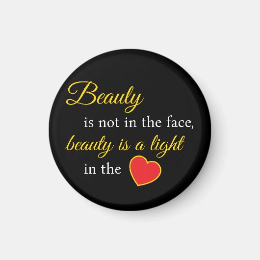 Bold & Beautiful - Round Beauty Slogan Magnet (Devant)