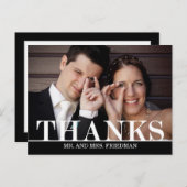 Bold Bedankt bruiloft dank je kaart (Voorkant / Achterkant)