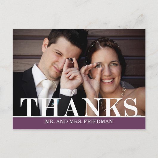 Bold Bedankt bruiloft dank je kaart (Voorkant)