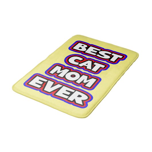 Bold Beste Kattenmoeder Ooit Leuke Typografie Badmat (Gekanteld)