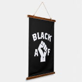 Bold Black AF Word Art Fist Hangend Wandkleed (Gebogen)