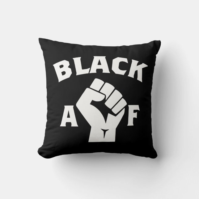 Bold Black AF Word Art Fist Kussen (Voorkant)