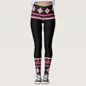 Bold Black and Pink Graphic Leggings (Devant)
