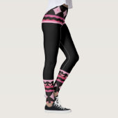 Bold Black and Pink Graphic Leggings (Droite)