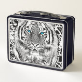 Bold Black And White Blue Eyes Tiger (Achterkant)
