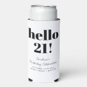 Bold Black and White Modern 21st Birthday Custom (Seltzer Voorkant)