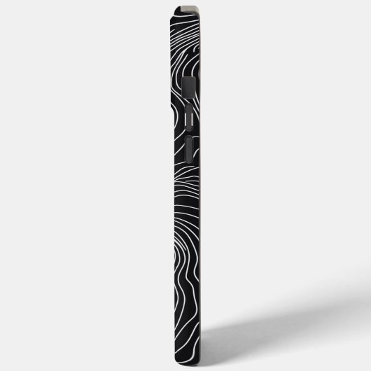 Bold Black and White Topographic Art 🖤 Case-Mate iPhone Case (Achterkant / Links)