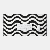 Bold Black and White Wavy Abstract (Clavier et souris)